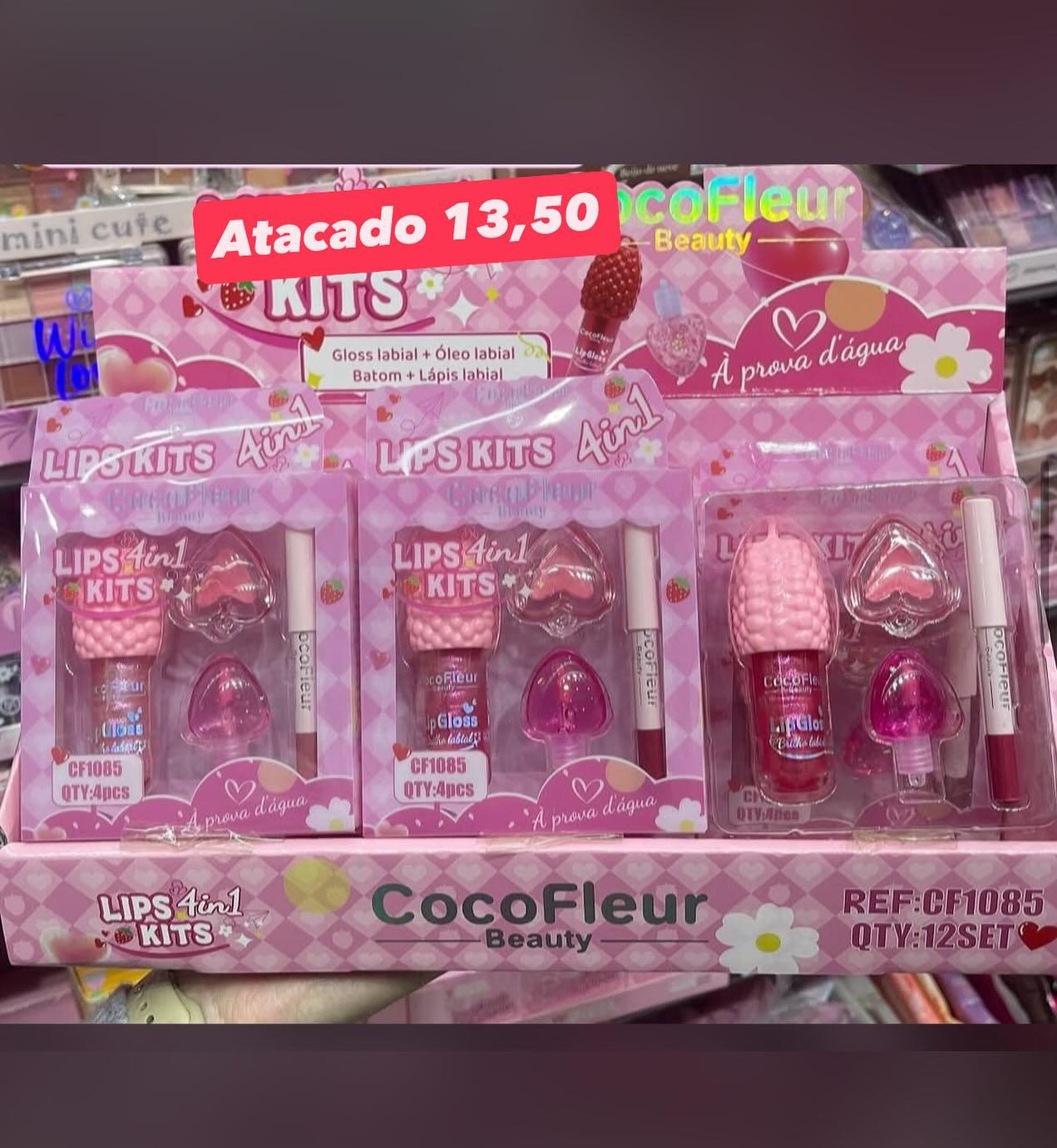 Kit de Lábios 4 em 1 CocoFleur Beauty CF1085