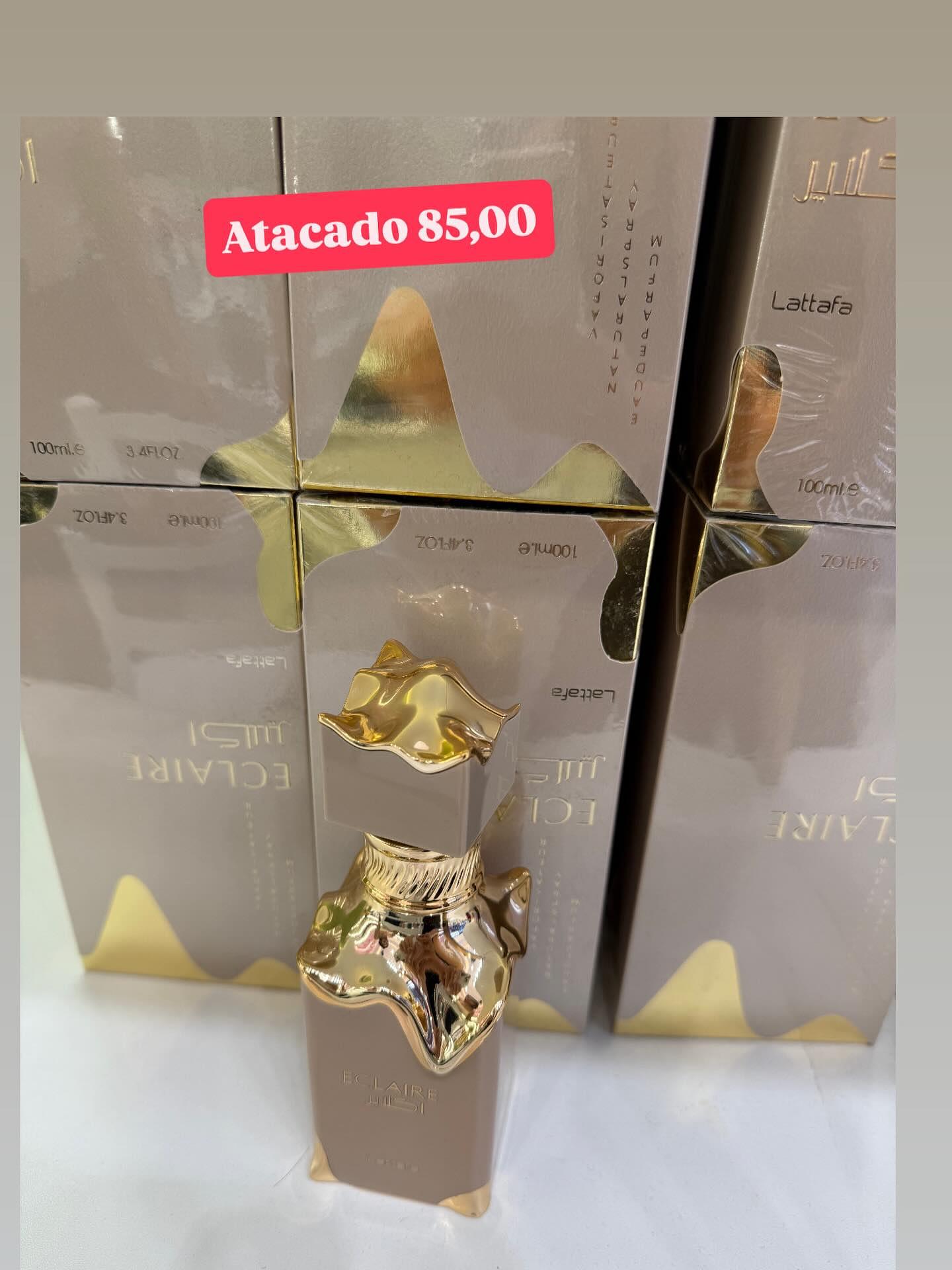 Perfume Eclaire Pistache Lattafa 100ml — apresentação bege
