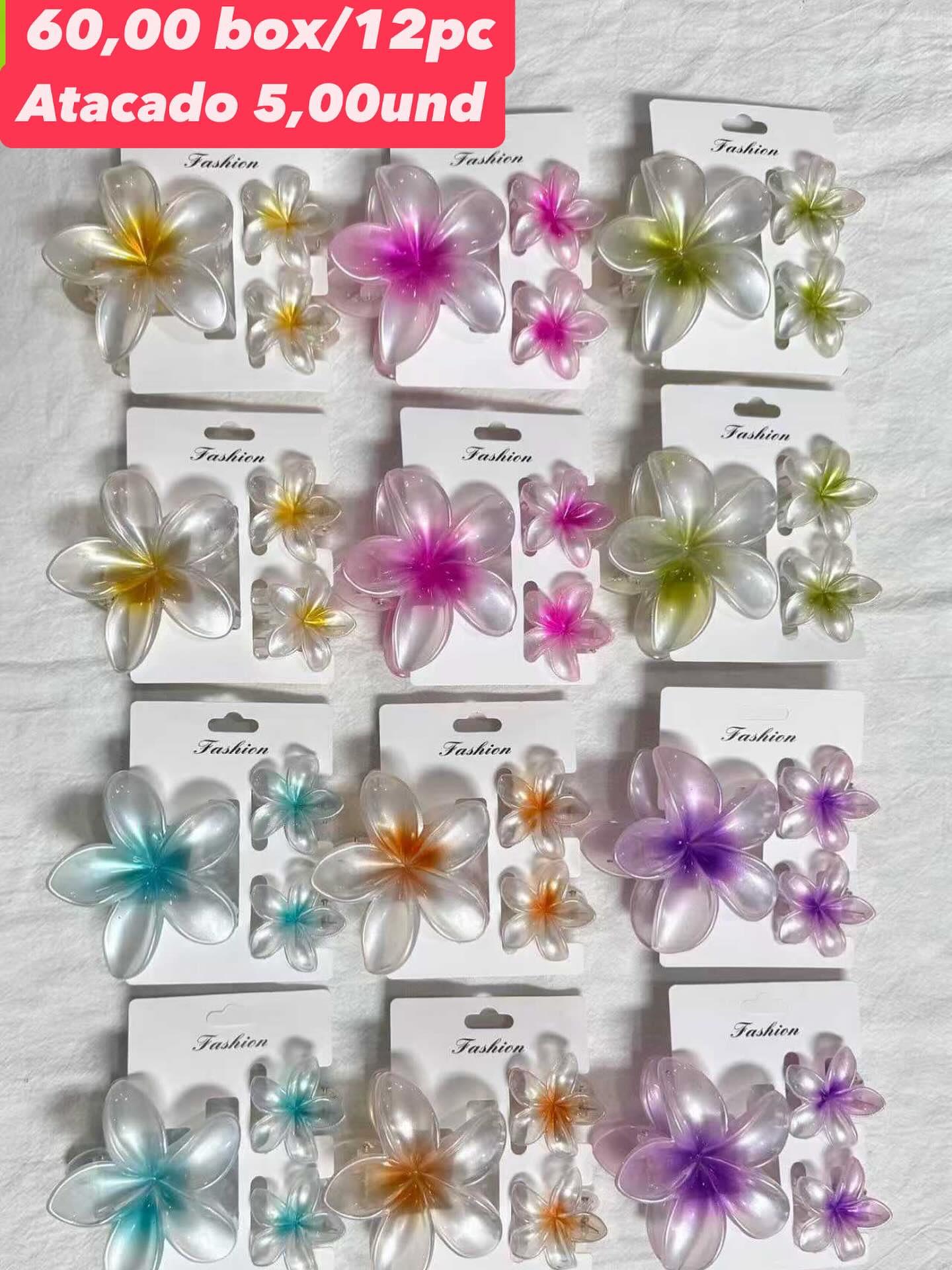 Kit de Presilhas de Cabelo Flor Fashion