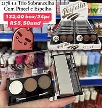 Trio de Sobrancelha com Pincel e Espelho Vivai 2178.1.1