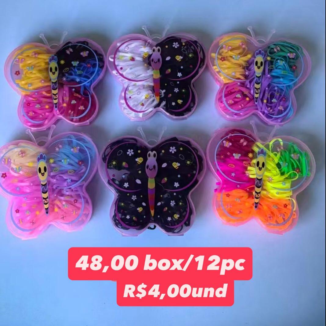 Kit de Elásticos de Cabelo em Formato de Borboleta