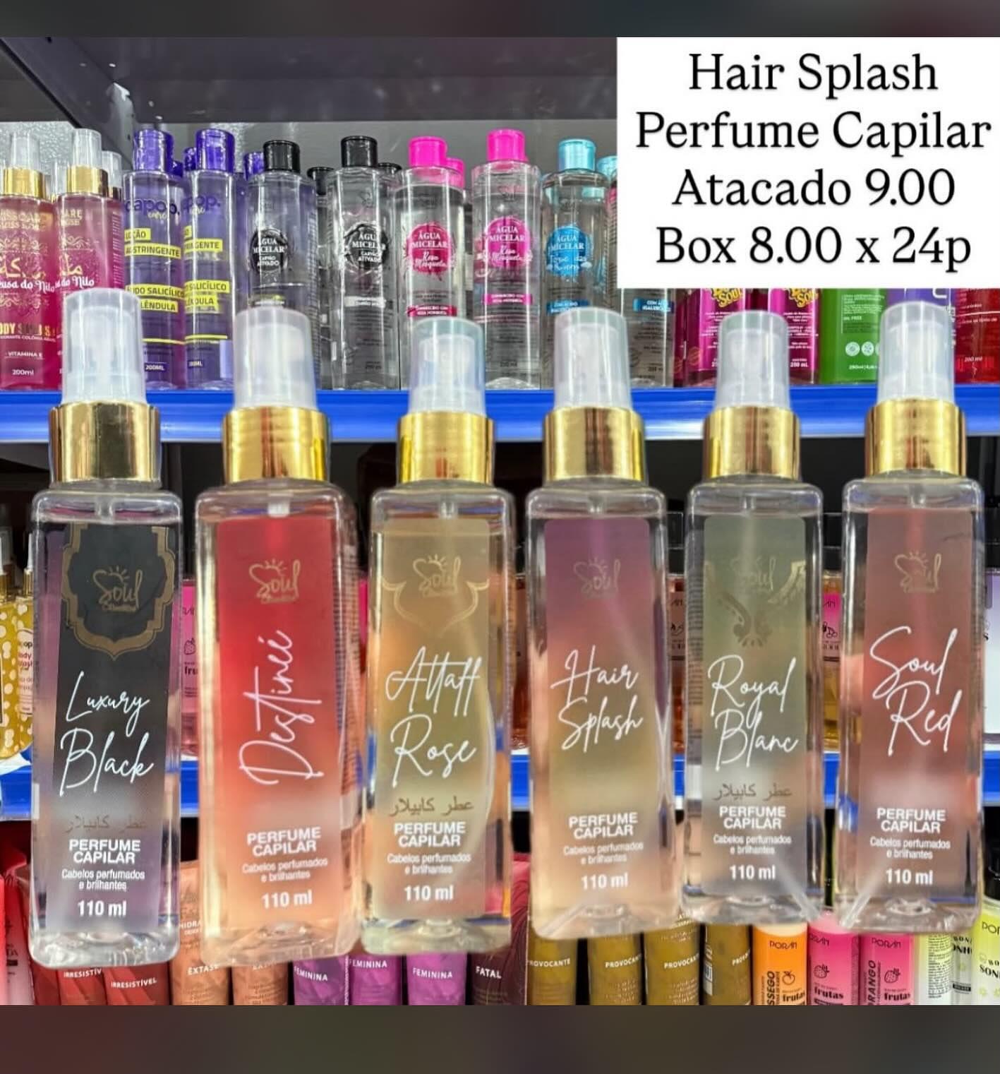 Perfume Capilar Hair Splash Soul 110ml — fragrâncias variadas