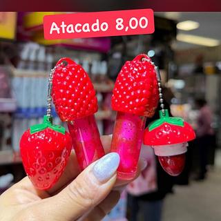 Gloss Labial Morango com Chaveiro