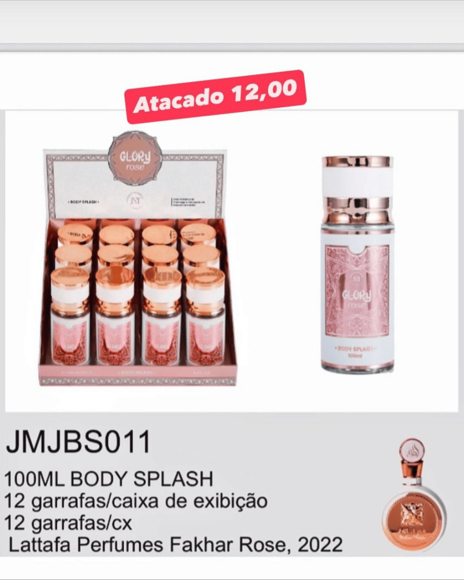 Body Splash Glory Rose 100ml JMJBS011