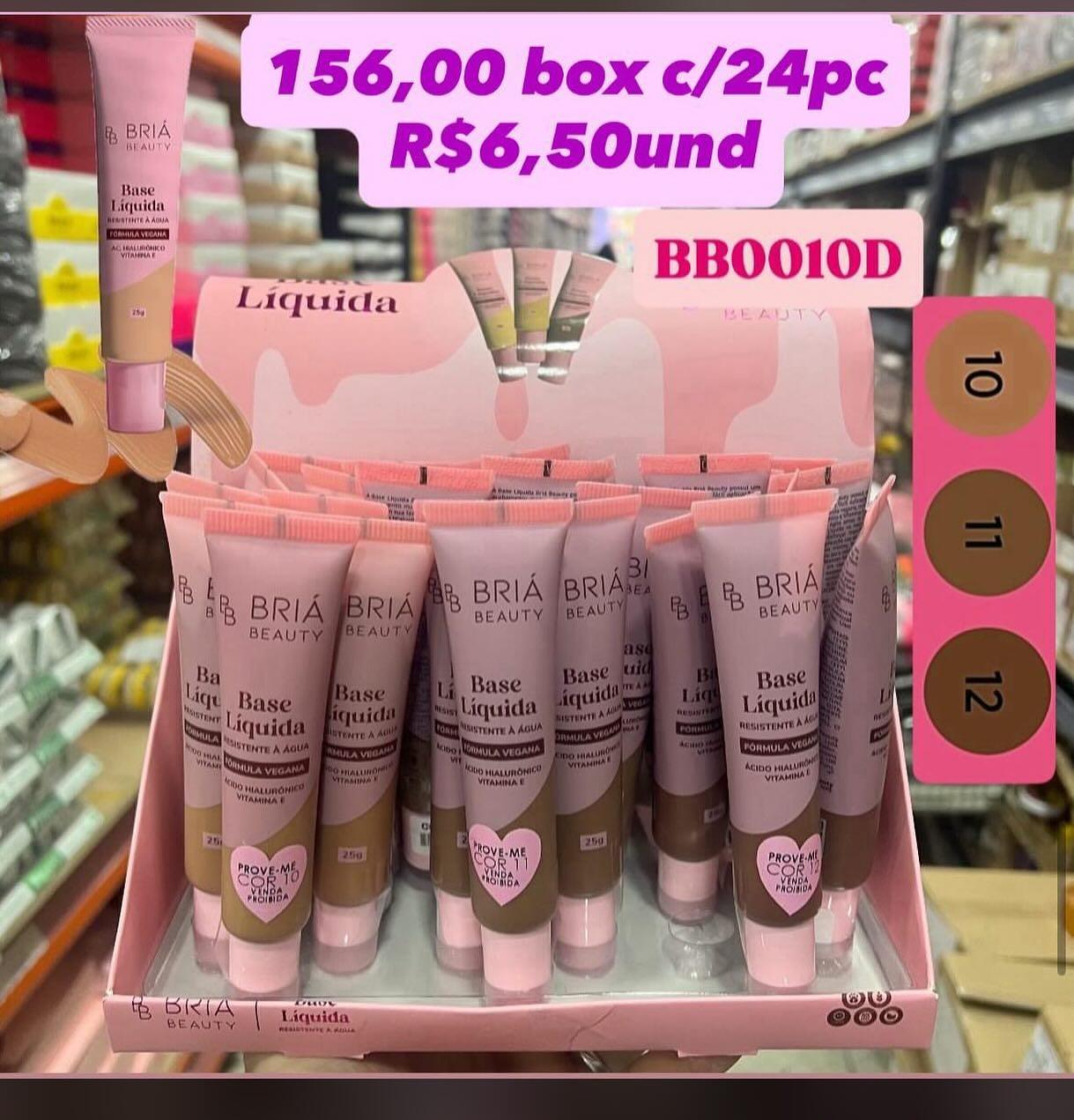 Base Líquida Bria Beauty 25g — Display D (tons 10–12)
