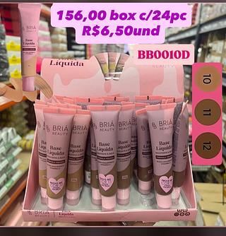 Base Líquida Bria Beauty 25g — Display D (tons 10–12)