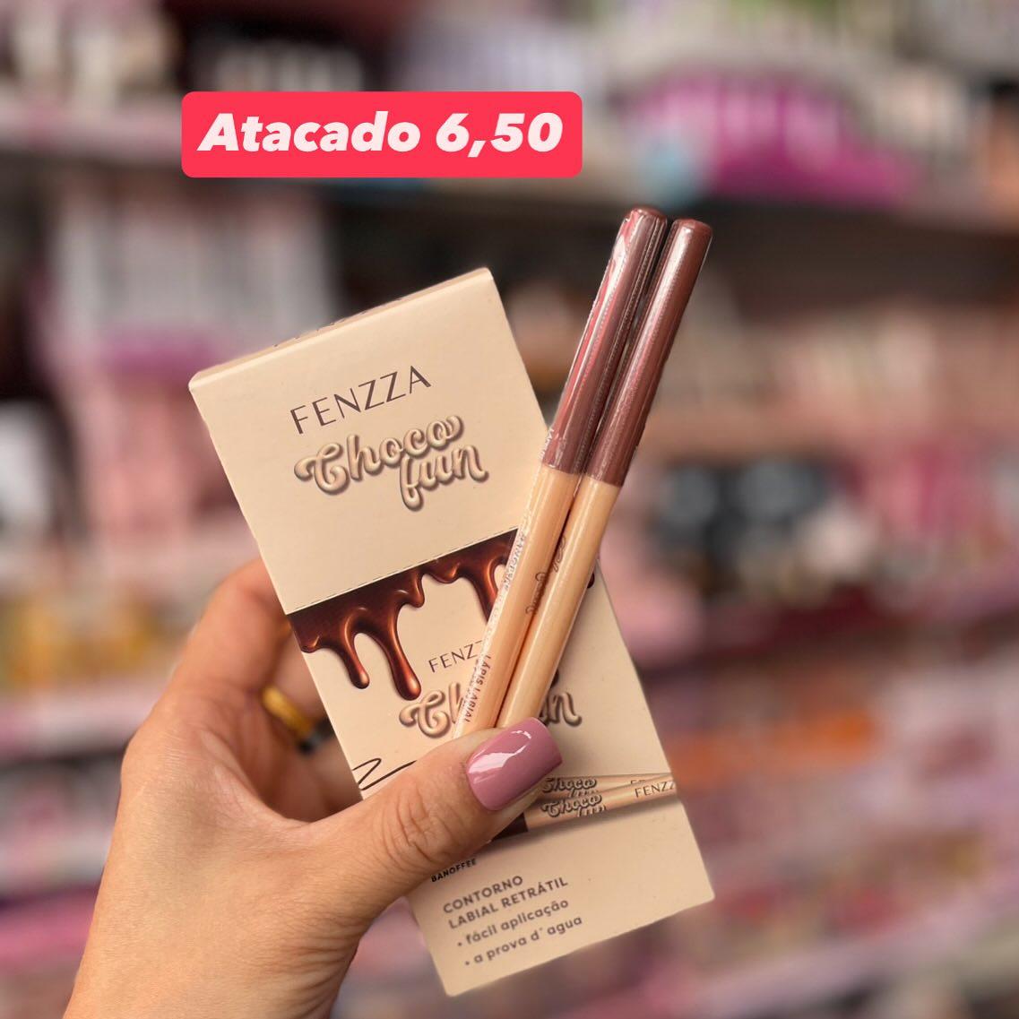 Duo de Lápis para Contorno Labial Retrátil Fenzza Choco Fun