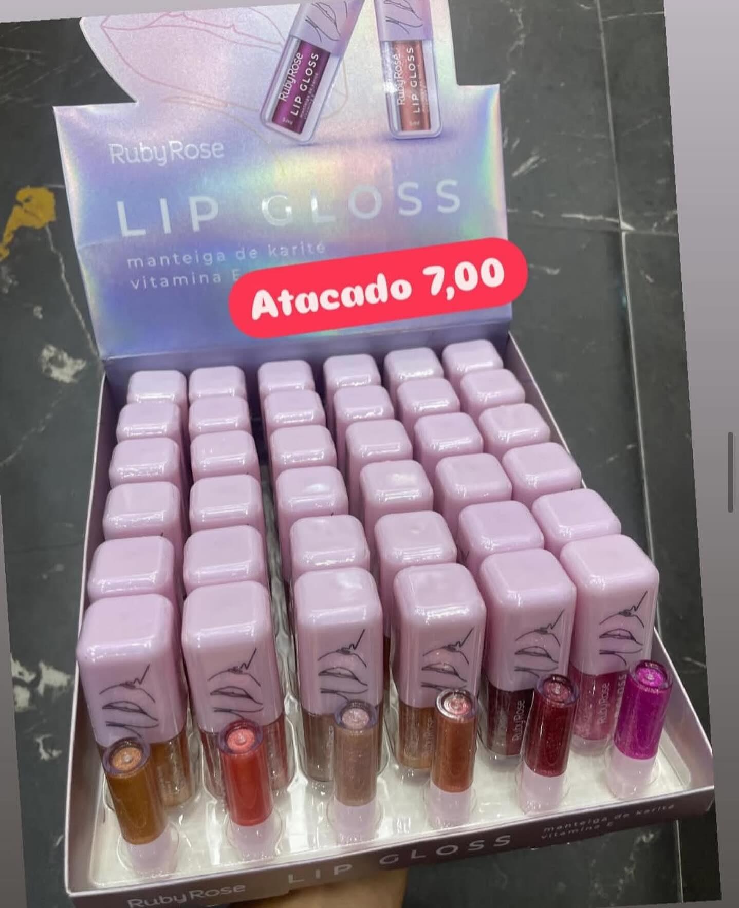 Lip Gloss Ruby Rose Manteiga de Karité e Vitamina E