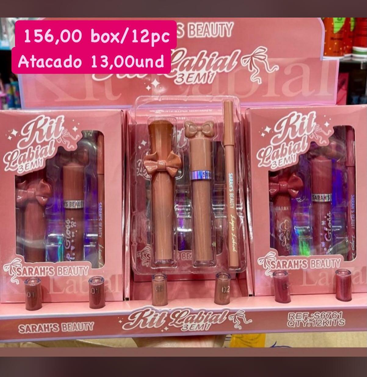Kit Labial 3 em 1 Sarah's Beauty S6761