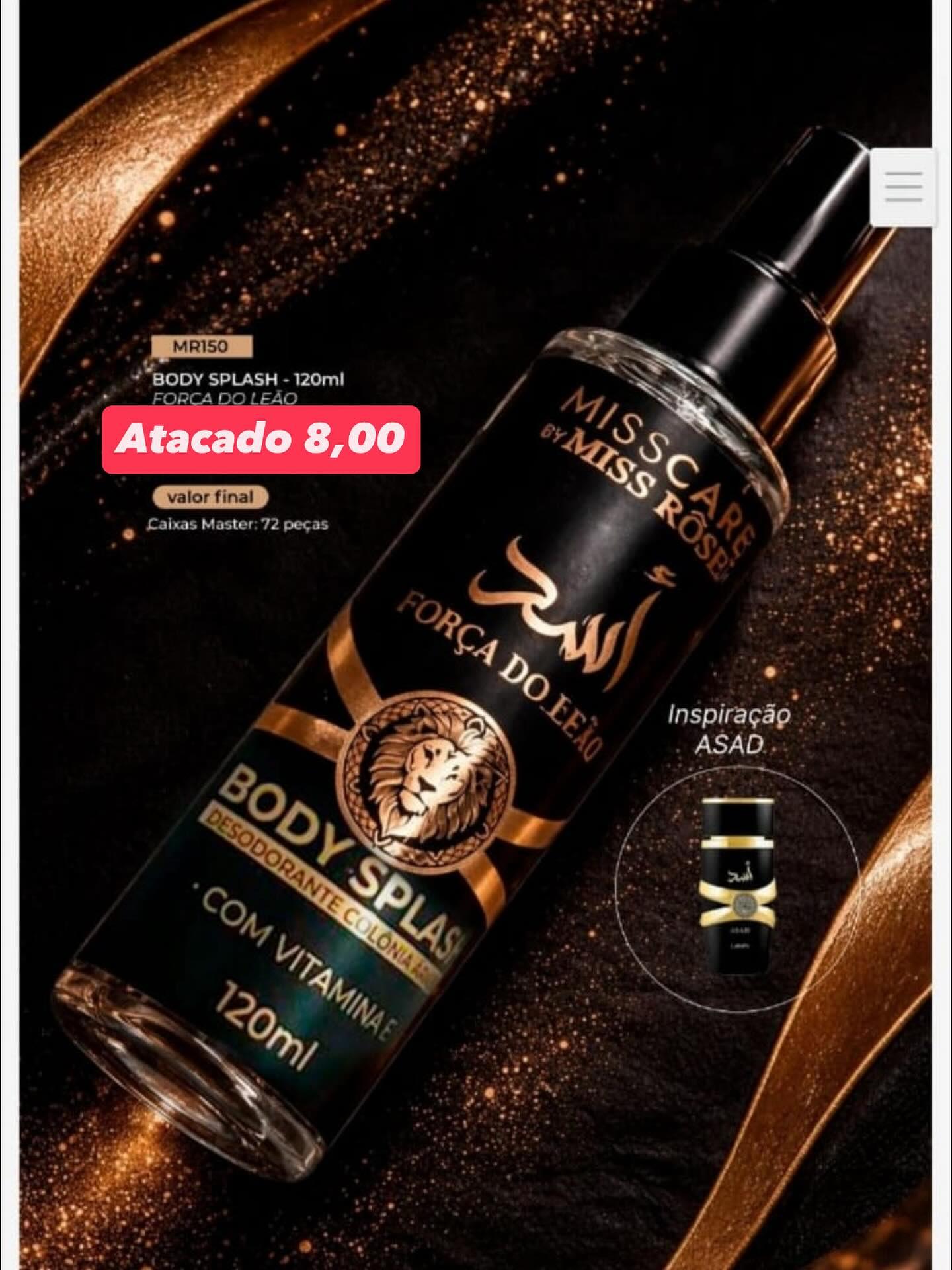Body Splash Força do Leão MissCare MR150 120ml