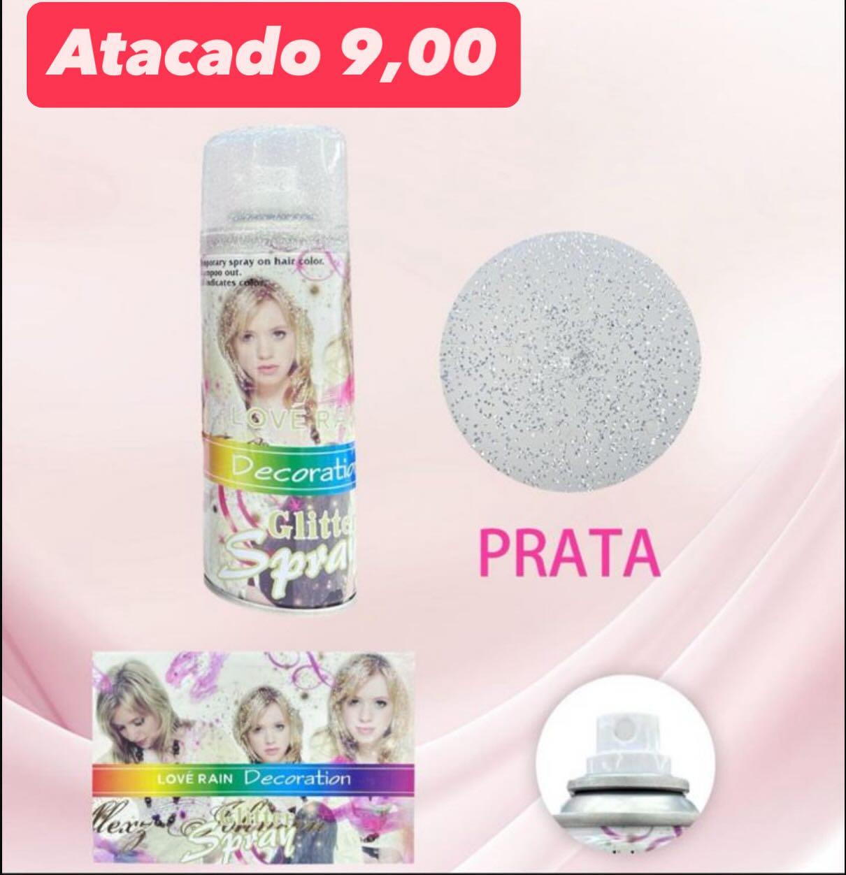 Spray de Glitter para Cabelo Love Rain Decoration — Prata