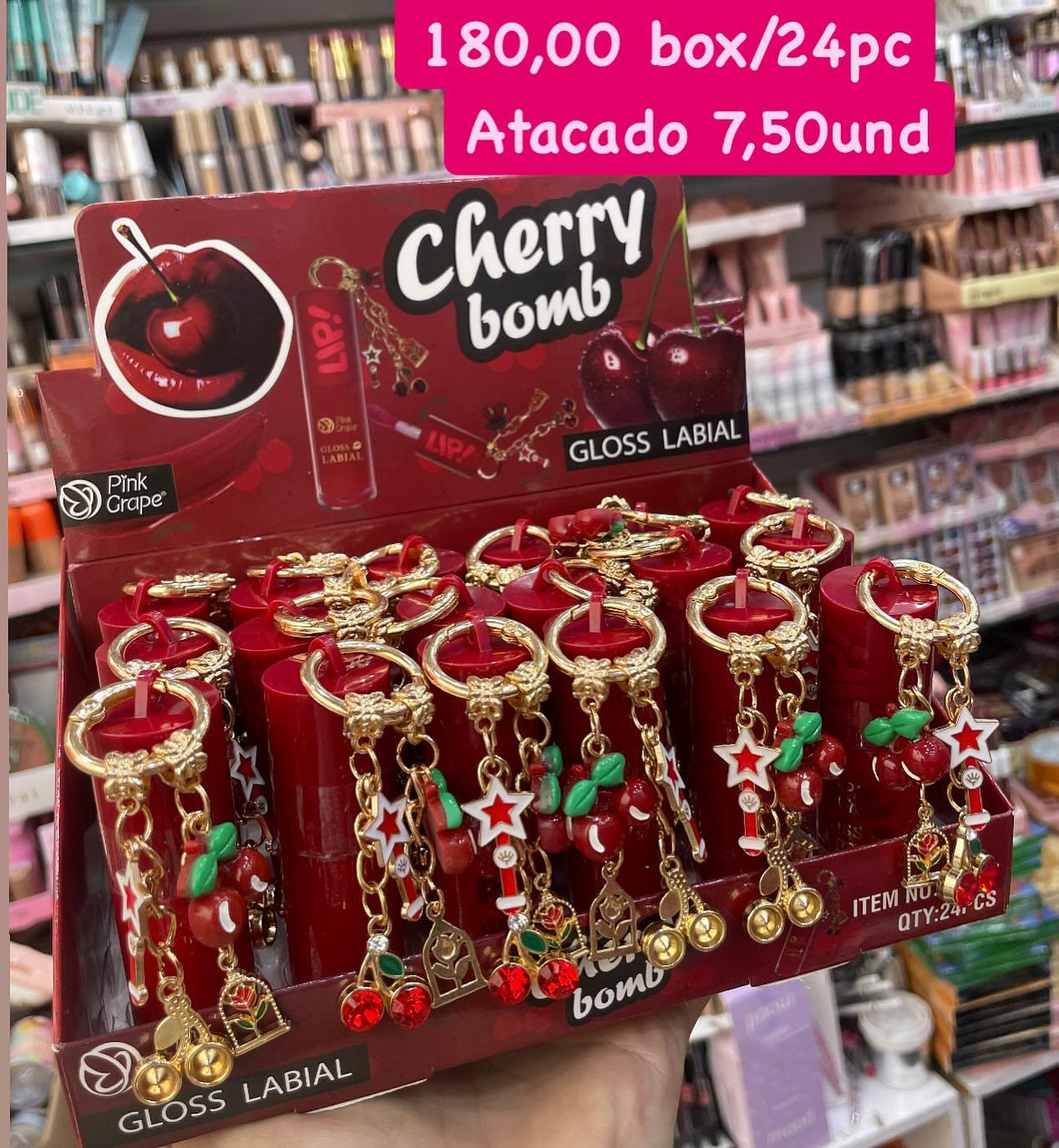 Gloss Labial Cherry Bomb Pink Grape com Chaveiro