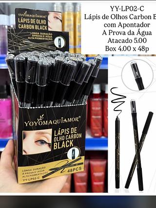 Lápis de Olhos Carbon Black com Apontador YoYoMaquiamor YY-LP02-C