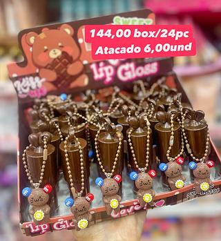 Lip Gloss com Chaveiro de Ursinho