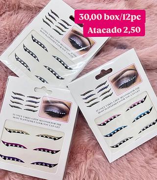 Adesivos de Delineado com Strass