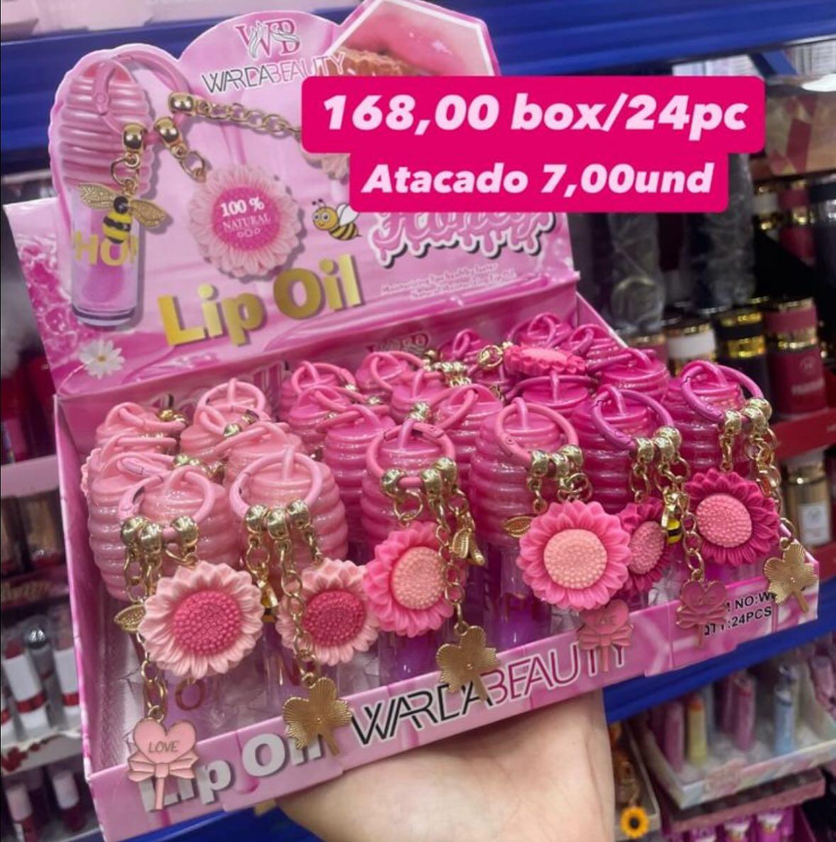 Lip Oil com Chaveiro de Flor Warla Beauty