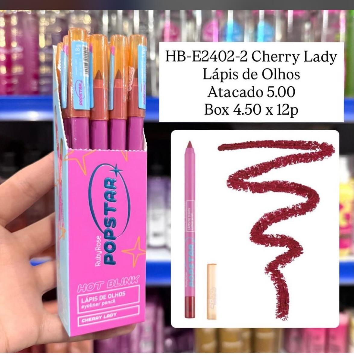 Lápis de Olhos Hot Blink Cherry Lady Ruby Rose HB-E2402-2