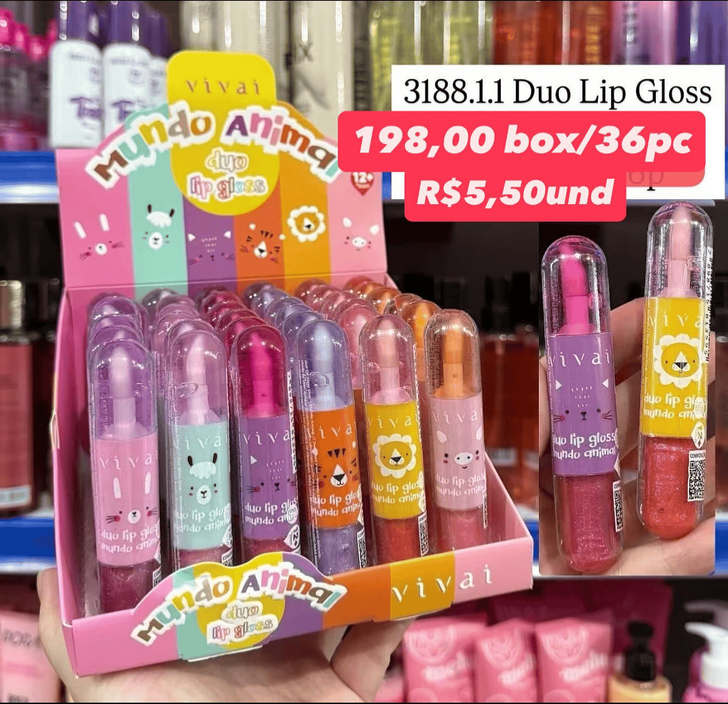 Duo Lip Gloss Mundo Animal Vivai 3188.1.1