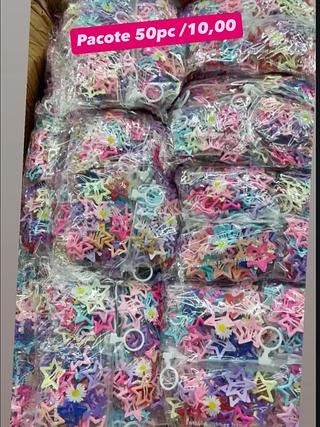 Pacote de Elásticos de Cabelo Decorados 50 Peças