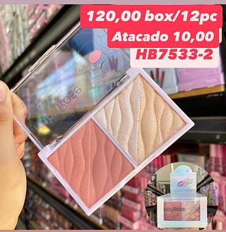 Paleta de Blush e Iluminador Ruby Rose HB7533-2
