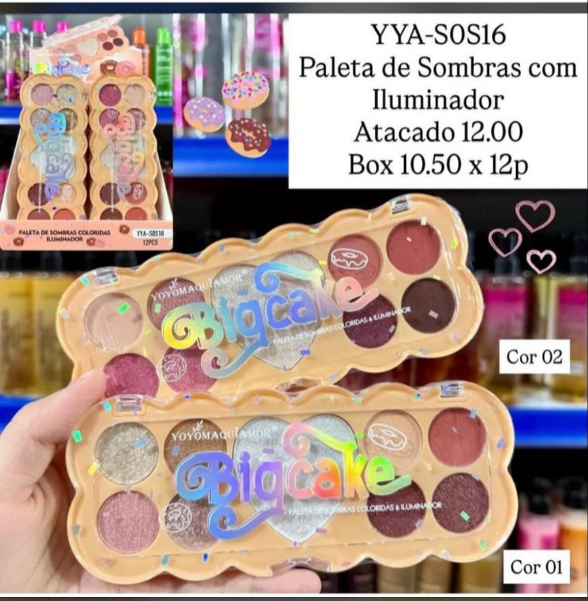 Paleta de Sombras com Iluminador Big Cake YYA-SOS16