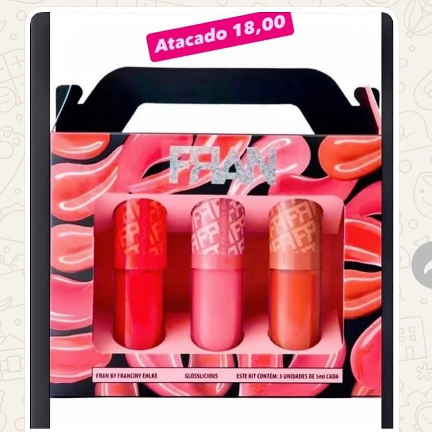 Kit de Lip Gloss Glossicious Fran 3 unidades de 5 ml