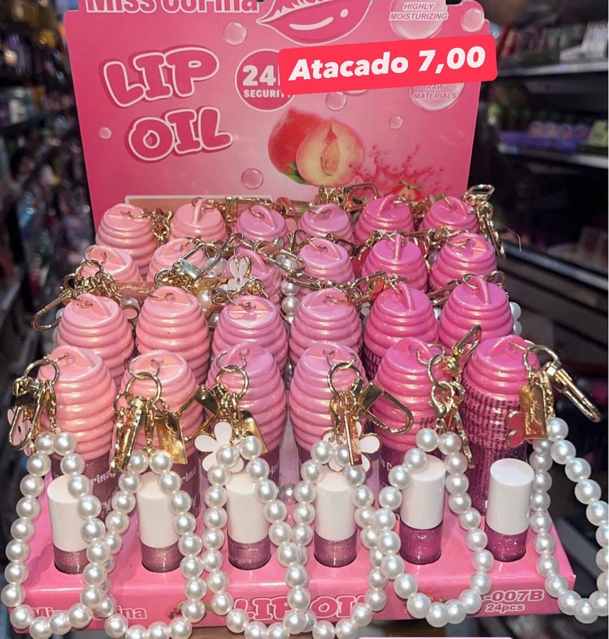 Lip Oil de Pêssego Miss Corina com Chaveiro