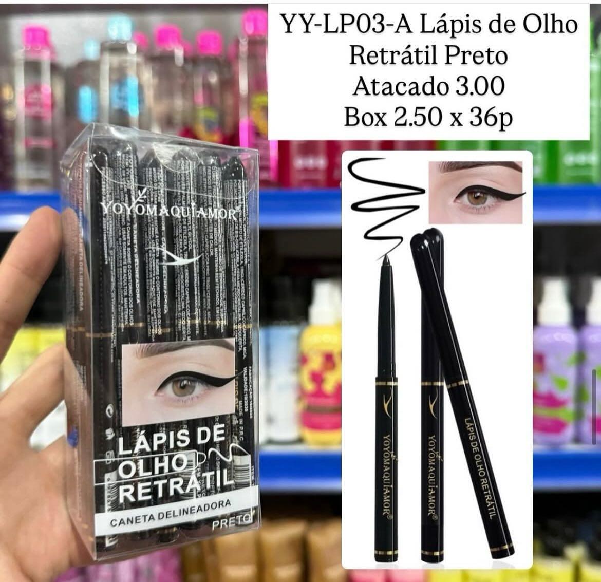 Lápis de Olho Retrátil Preto Yoyô Maquiamor YY-LP03-A