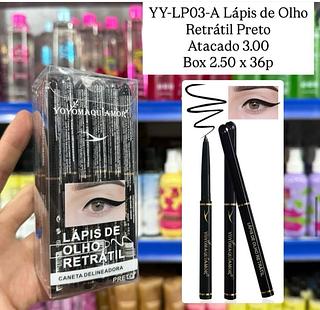 Lápis de Olho Retrátil Preto Yoyô Maquiamor YY-LP03-A