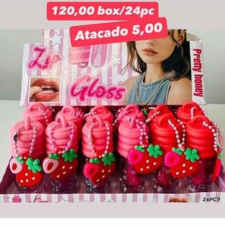 Gloss com Chaveiro de Morango Pretty Honey