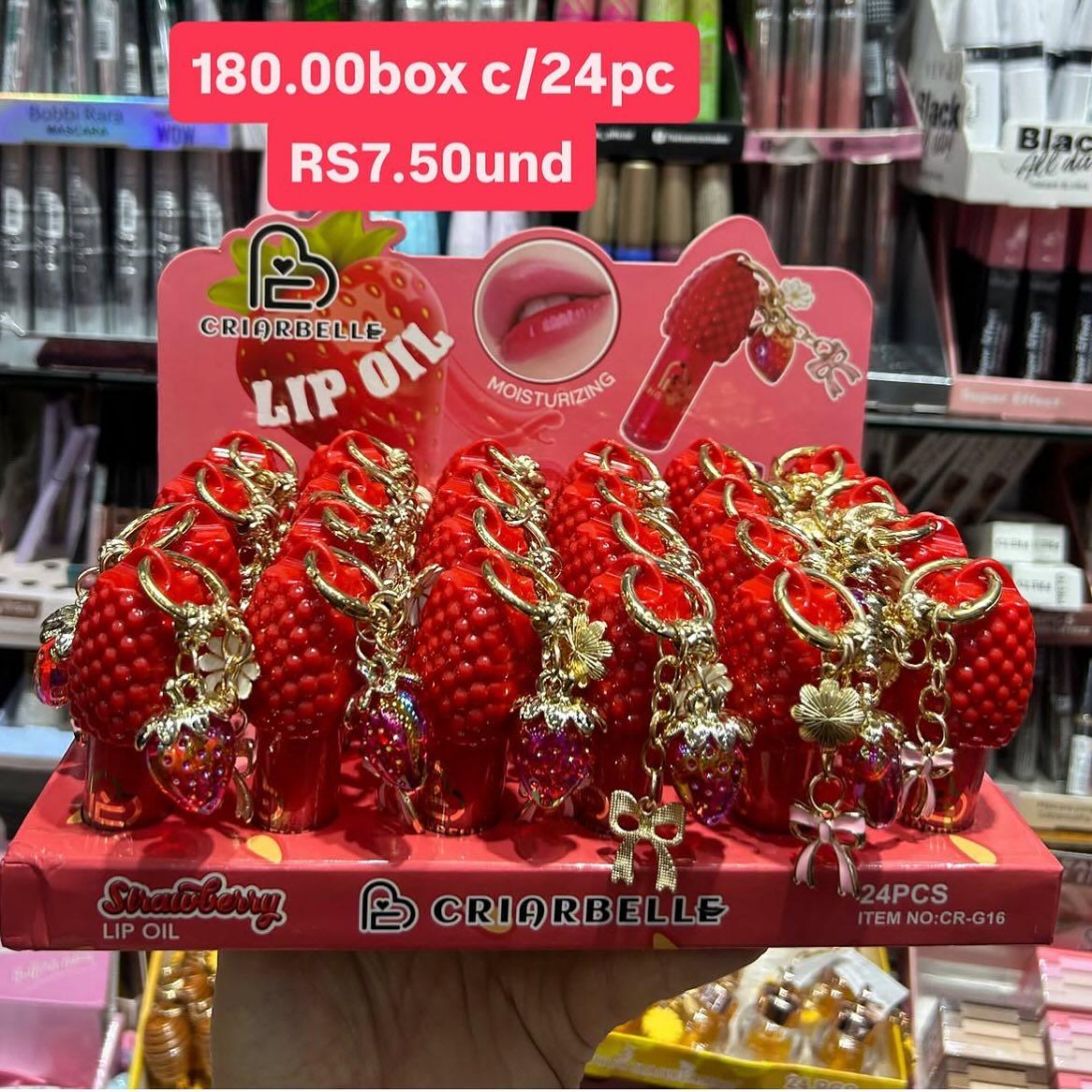 Lip Oil Morango com Chaveiro CriarBelle CR-G16