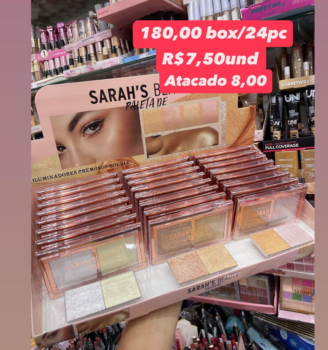 Paleta de Iluminadores Cremosos Double Sarah's Beauty