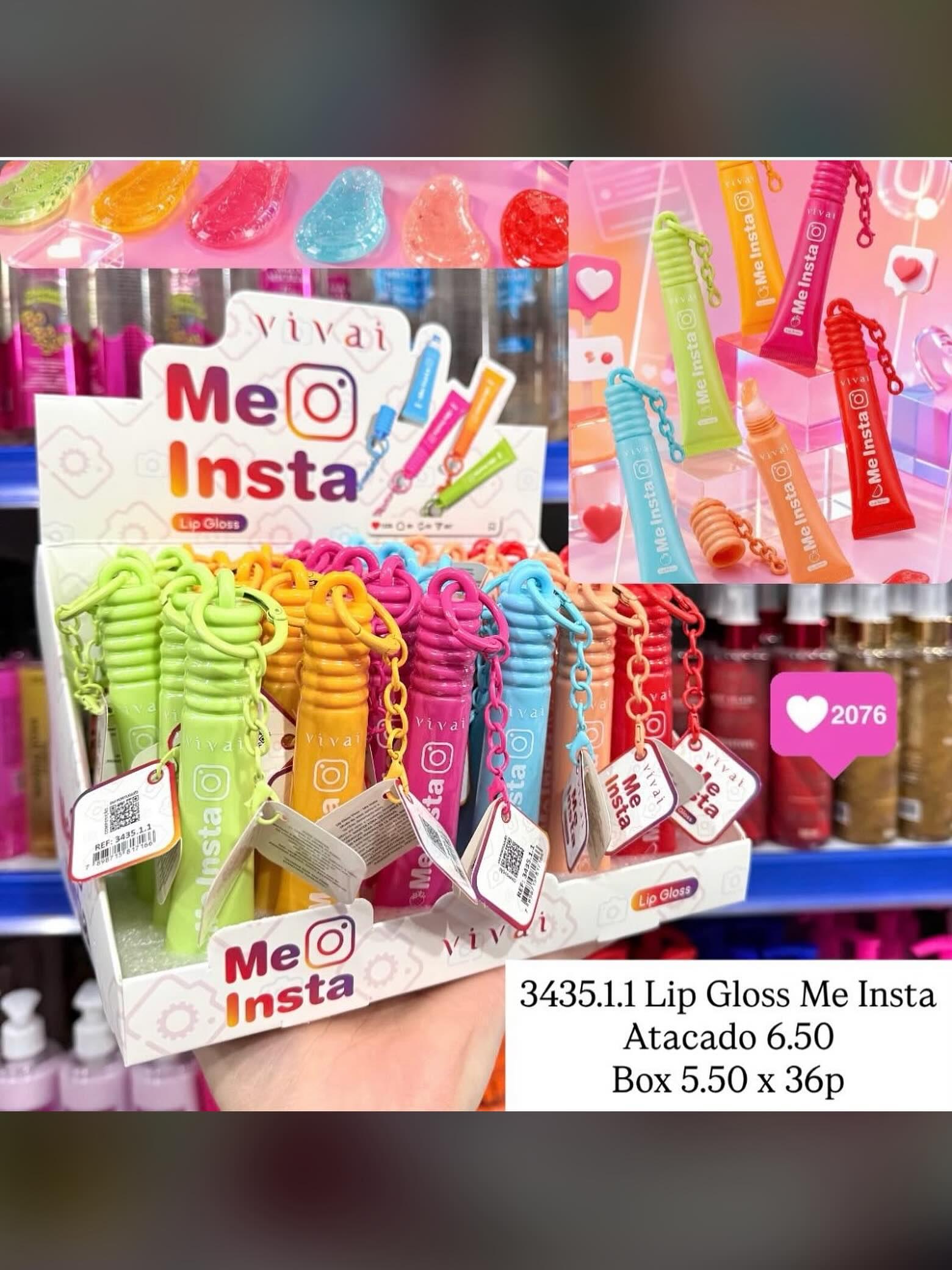 Lip Gloss com Chaveiro Me Insta Vivai 3435.1.1