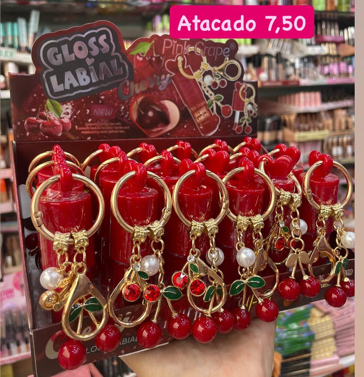 Gloss Labial Cherry Pink Grape com Chaveiro