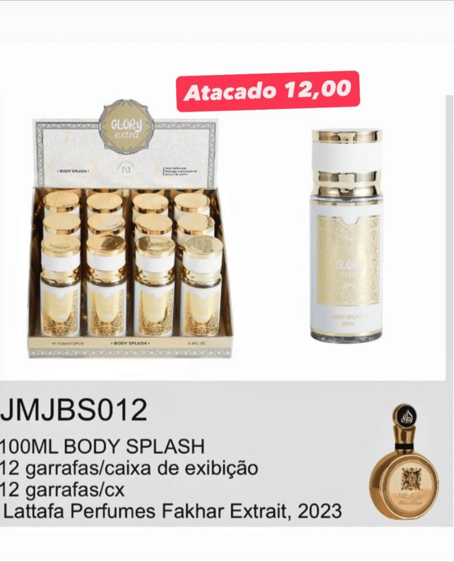 Body Splash Glory Extra 100ml JMJBS012