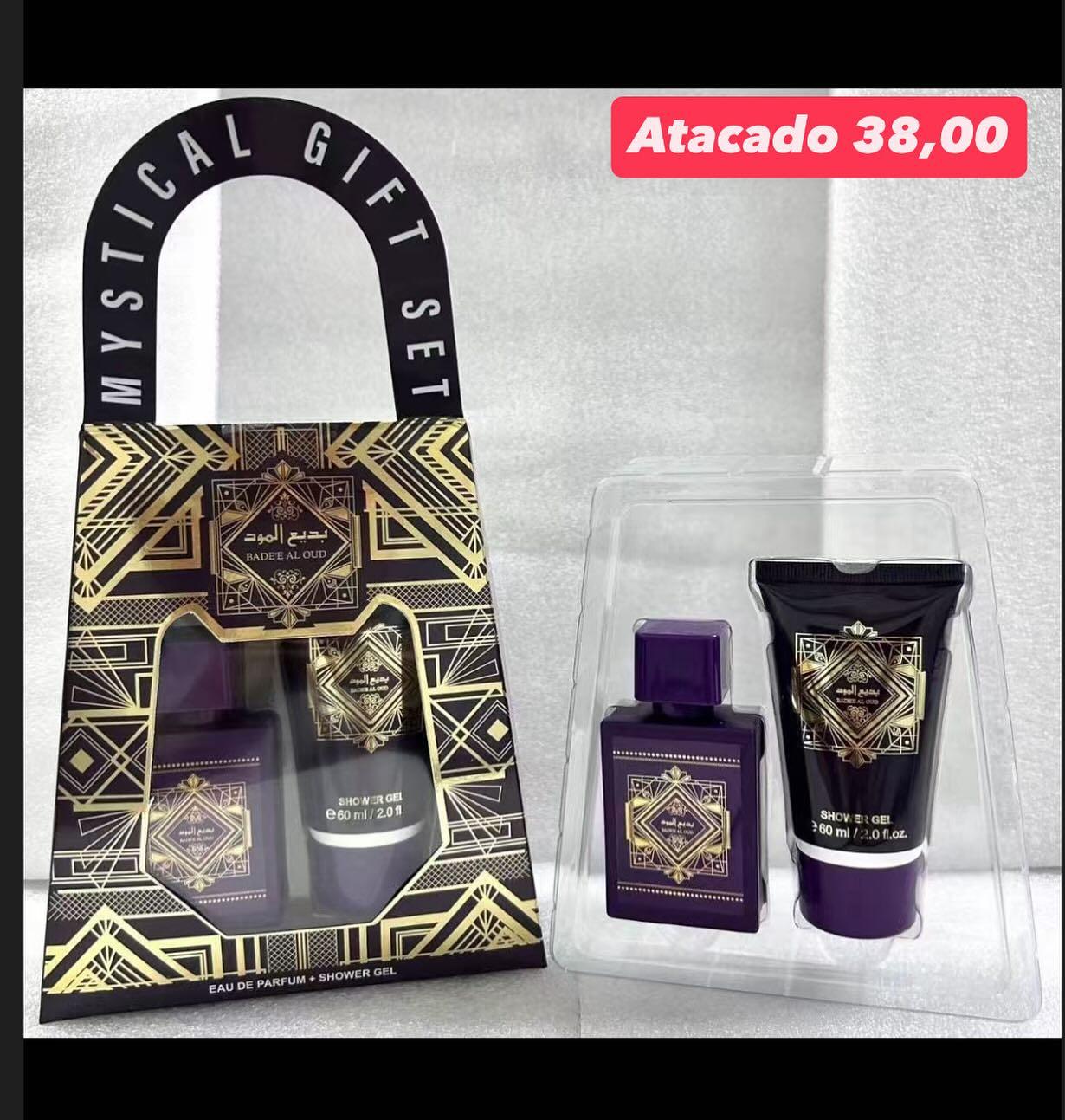 Kit Presente Badee Al Oud Eau de Parfum + Shower Gel — variante roxa