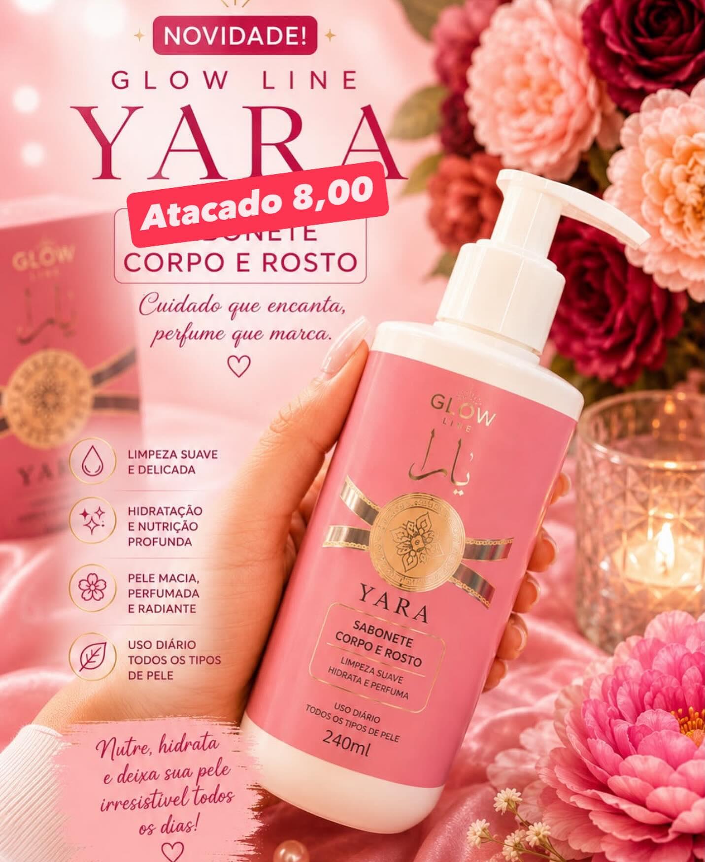 Sabonete para Corpo e Rosto Yara Glow Line 240 ml