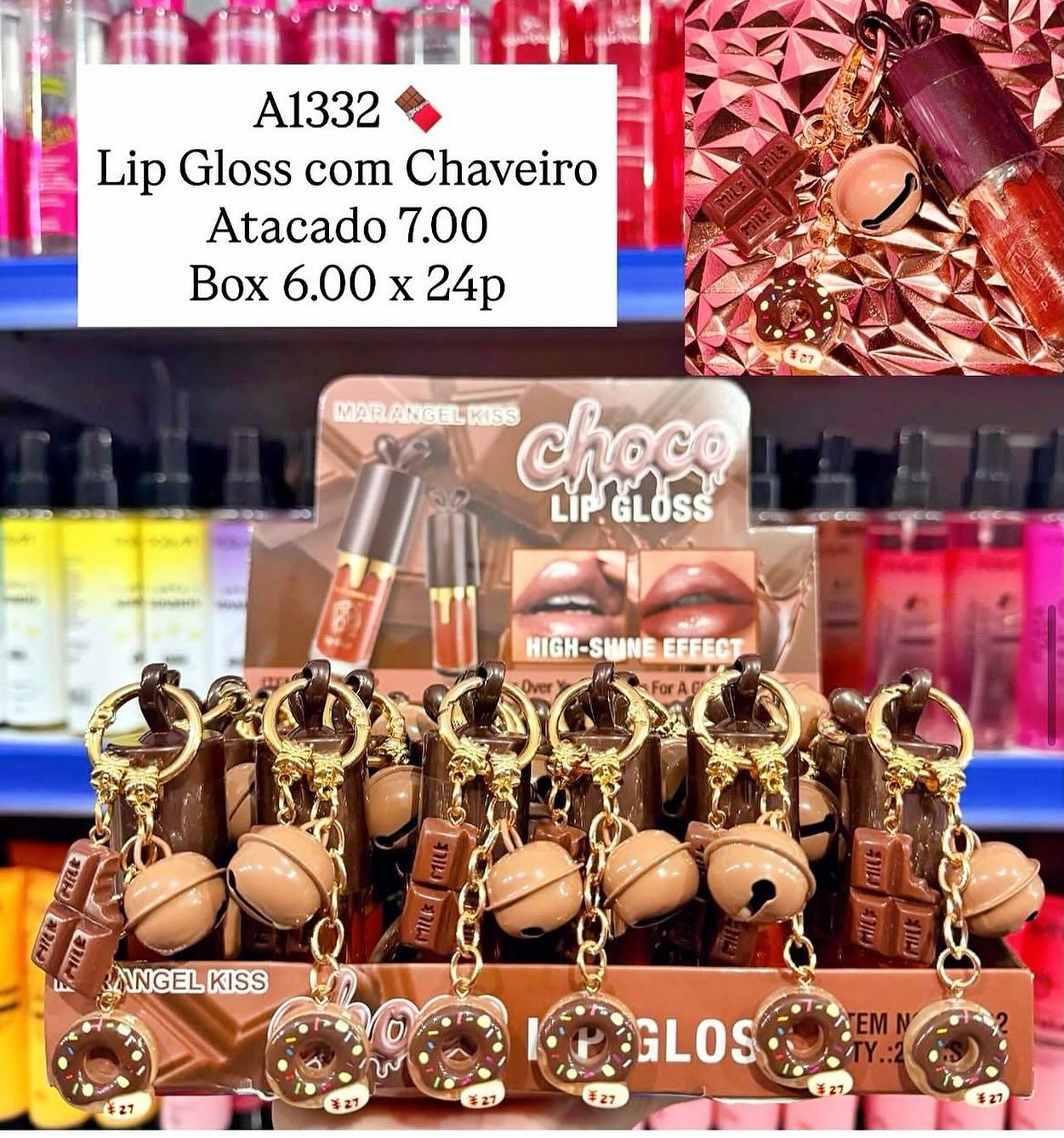 Lip Gloss Choco com Chaveiro Mar Angel Kiss A1332