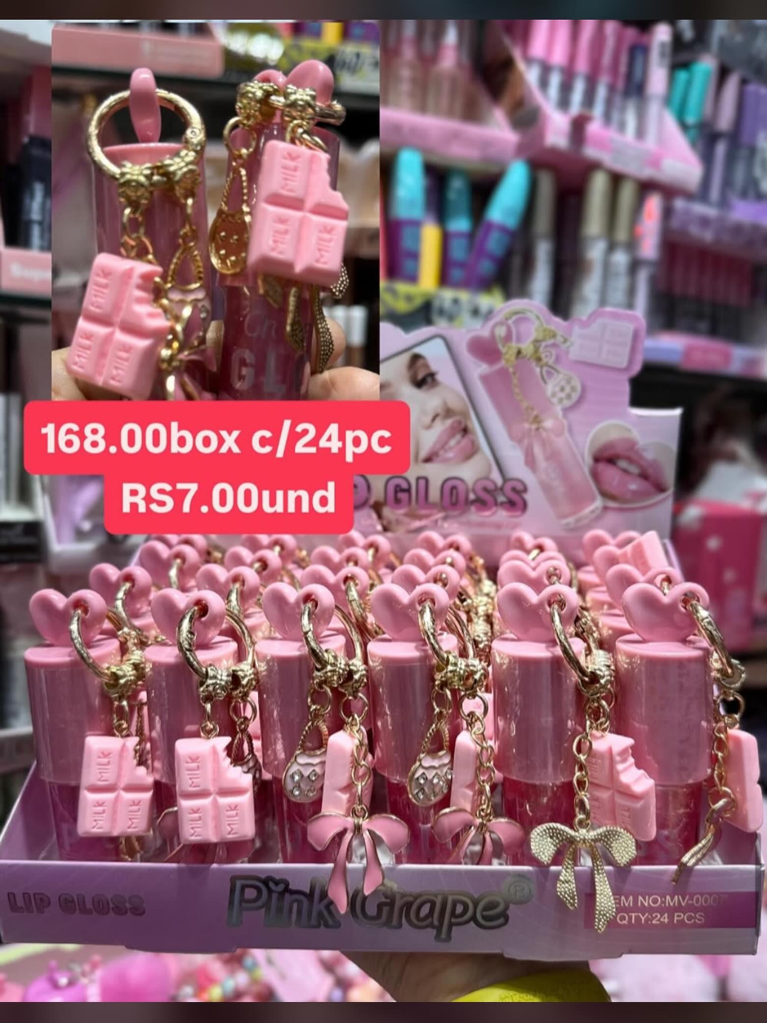 Lip Gloss Pink Grape com Chaveiro