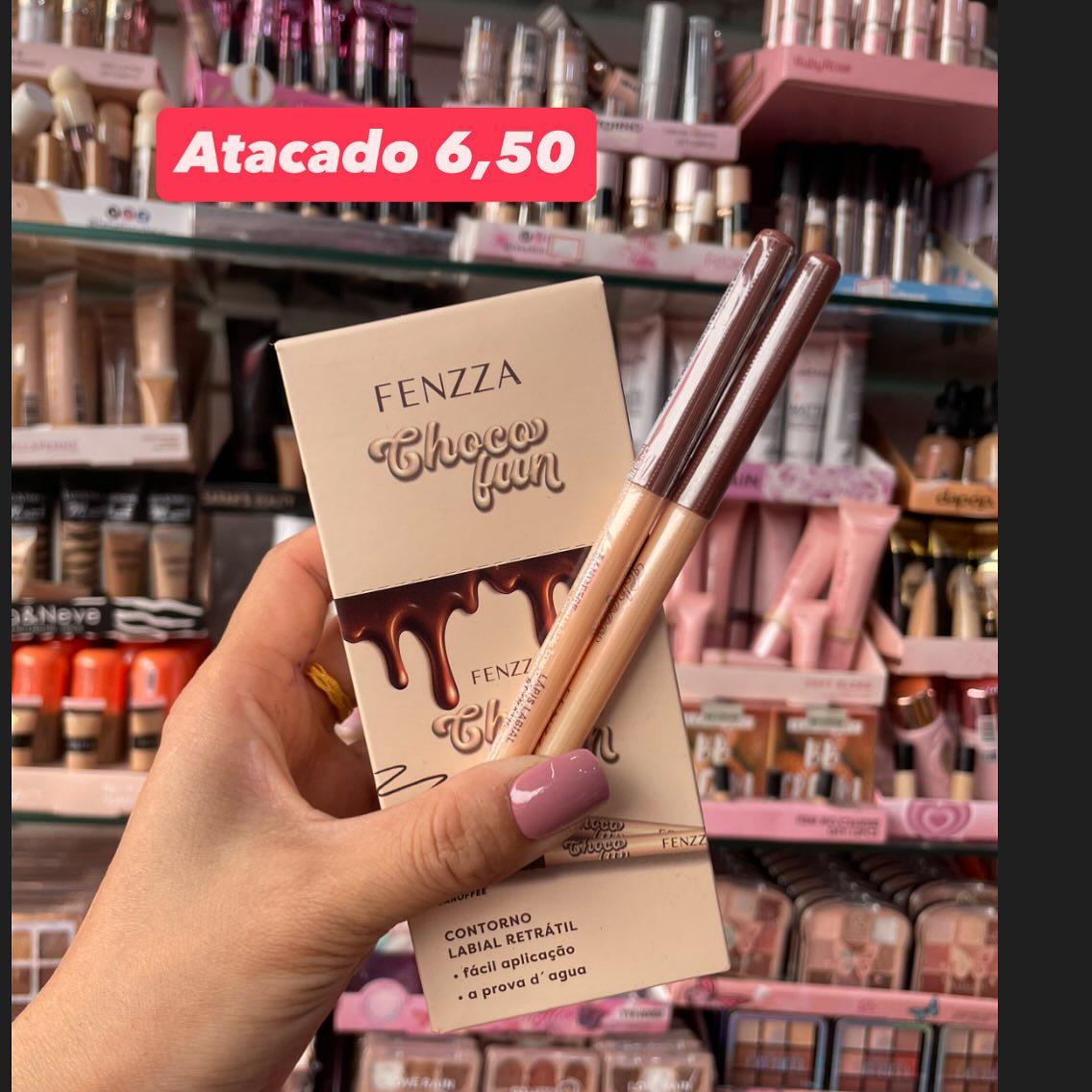Duo de Lápis para Contorno Labial Retrátil Fenzza Choco Fun
