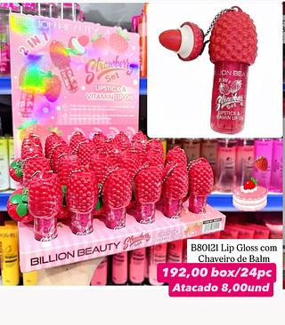 Lip Gloss com Chaveiro de Balm Billion Beauty B80121