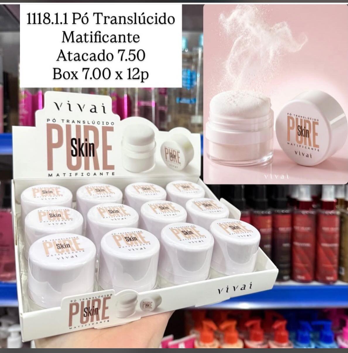 Pó Translúcido Matificante Pure Skin Vivai 1118.1.1