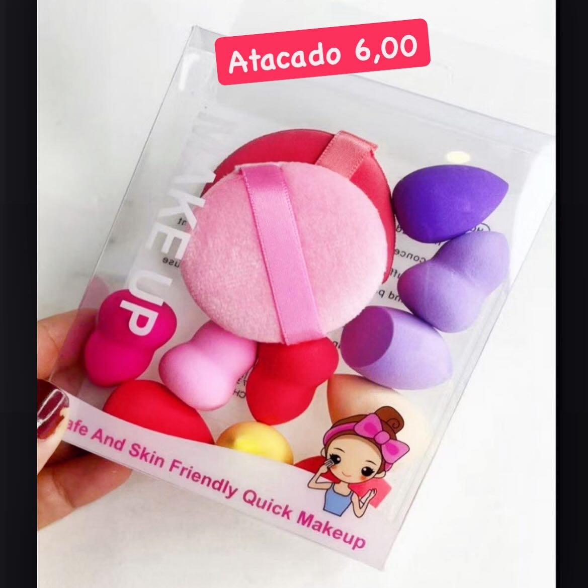 Kit de Esponjas para Maquiagem com Puff