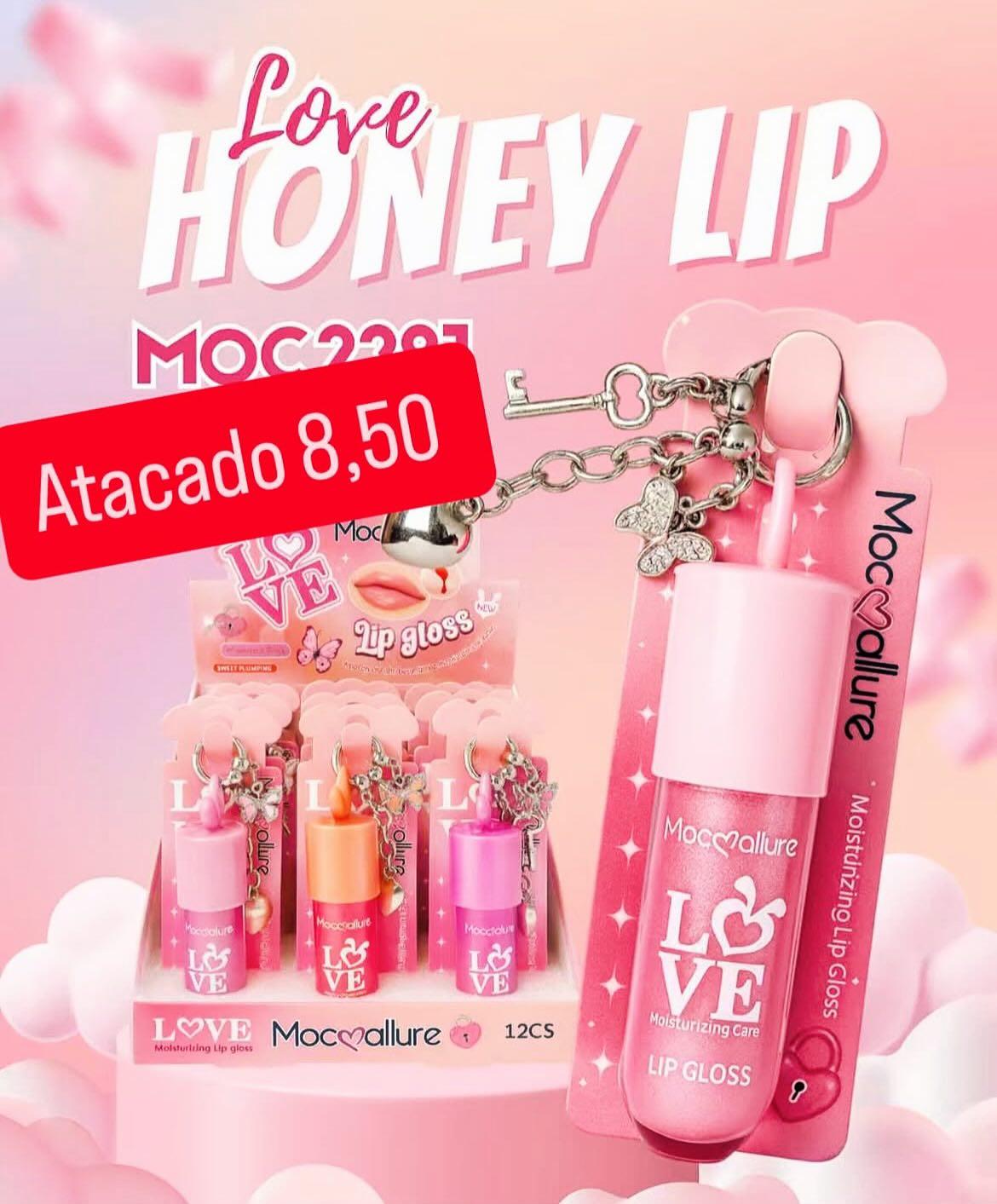 Gloss Labial Honey Lip Mocallure com Chaveiro