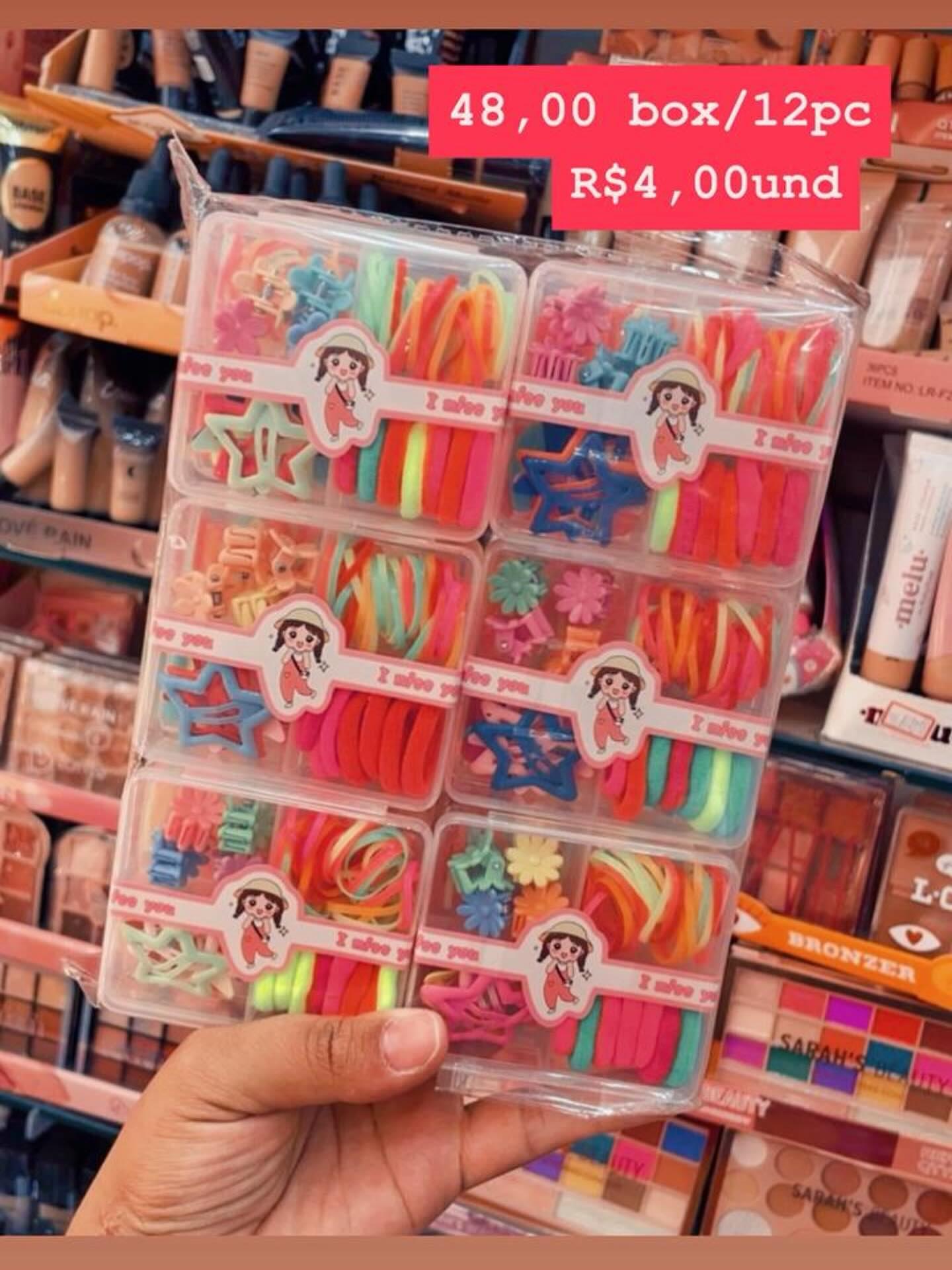 Kit de Elásticos e Presilhas de Cabelo I Love You