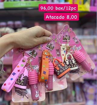 lip gloss chaveiro de bolsinha