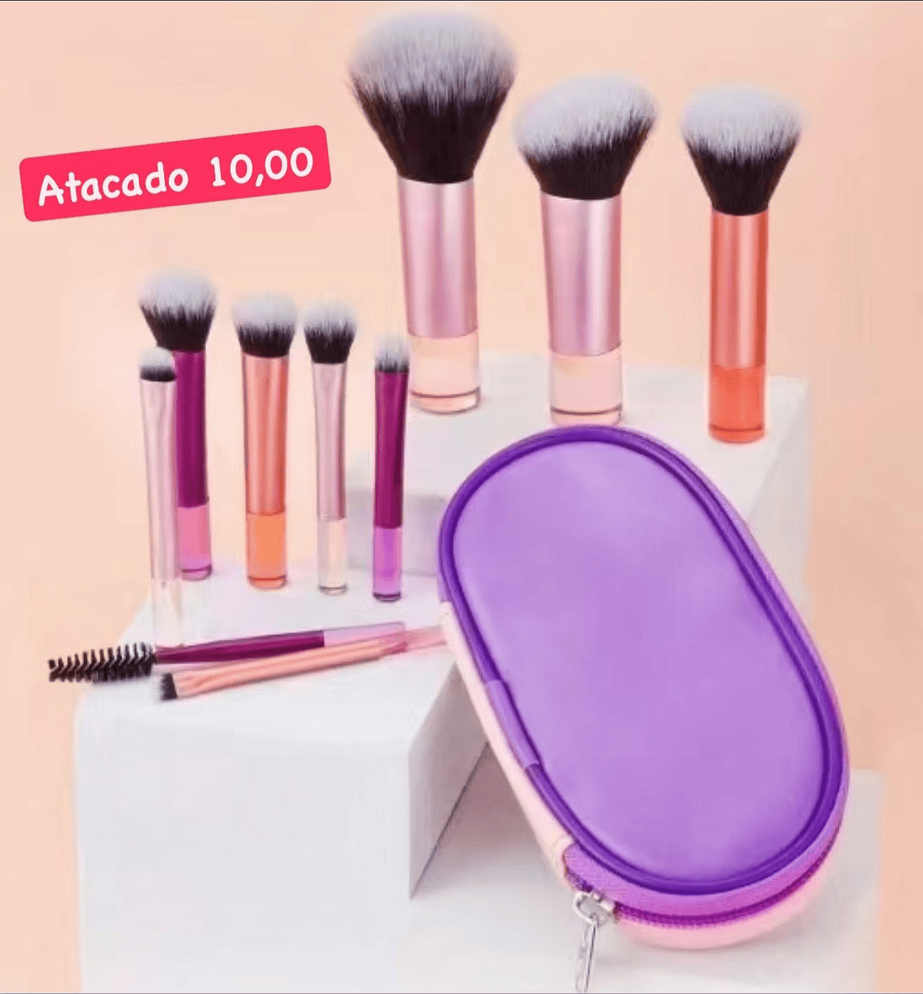 Kit de Pincéis de Maquiagem com Estojo