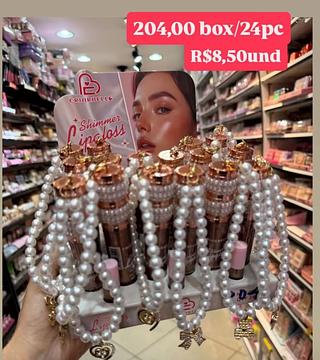 Shimmer Lip Gloss CriarBelle com Chaveiro de Pérolas