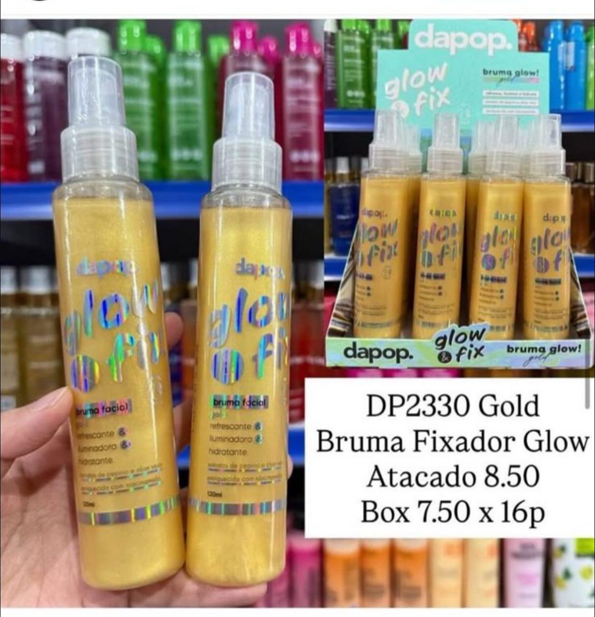 Bruma Fixadora Glow Dapop DP2330 Gold