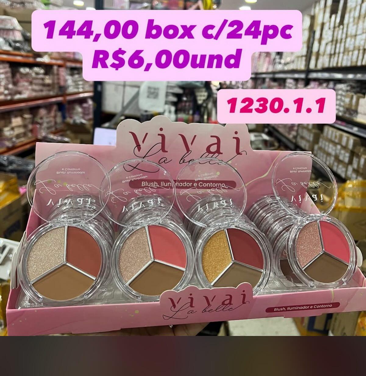 Paleta Facial 3 em 1 Blush Iluminador e Contorno Yiyai 1230.1.1